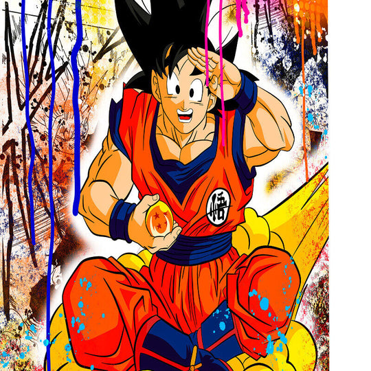 Leinwand Bilder Dragon Ball Son Goku Pop Art Wandbilder -Hochwertiger Kunstdruck B8447