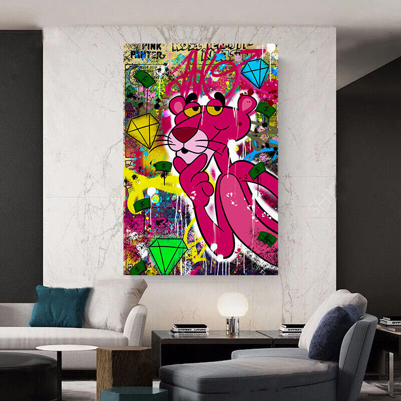 Leinwand Bilder Panther Denker Pop Art Wandbilder -Hochwertiger Kunstdruck B8492