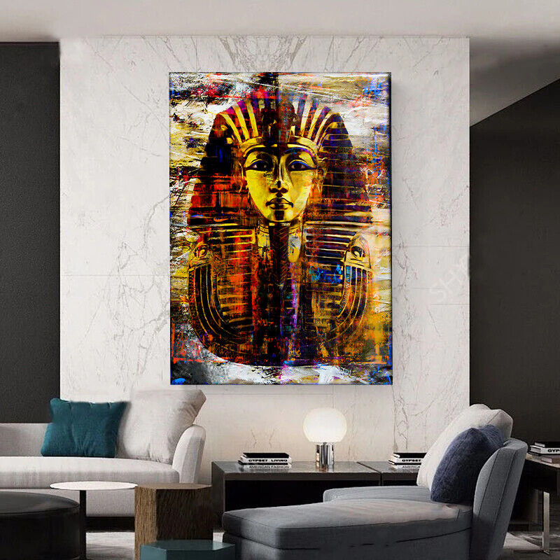 Leinwand Bilder Pharao Ägypten Pop Art Wandbilder -Hochwertiger Kunstdruck B8380