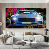 Leinwand Bilder Sportwagen Hustle Abstrakt Wandbilder -Hochwertiger Kunstdruck B8413