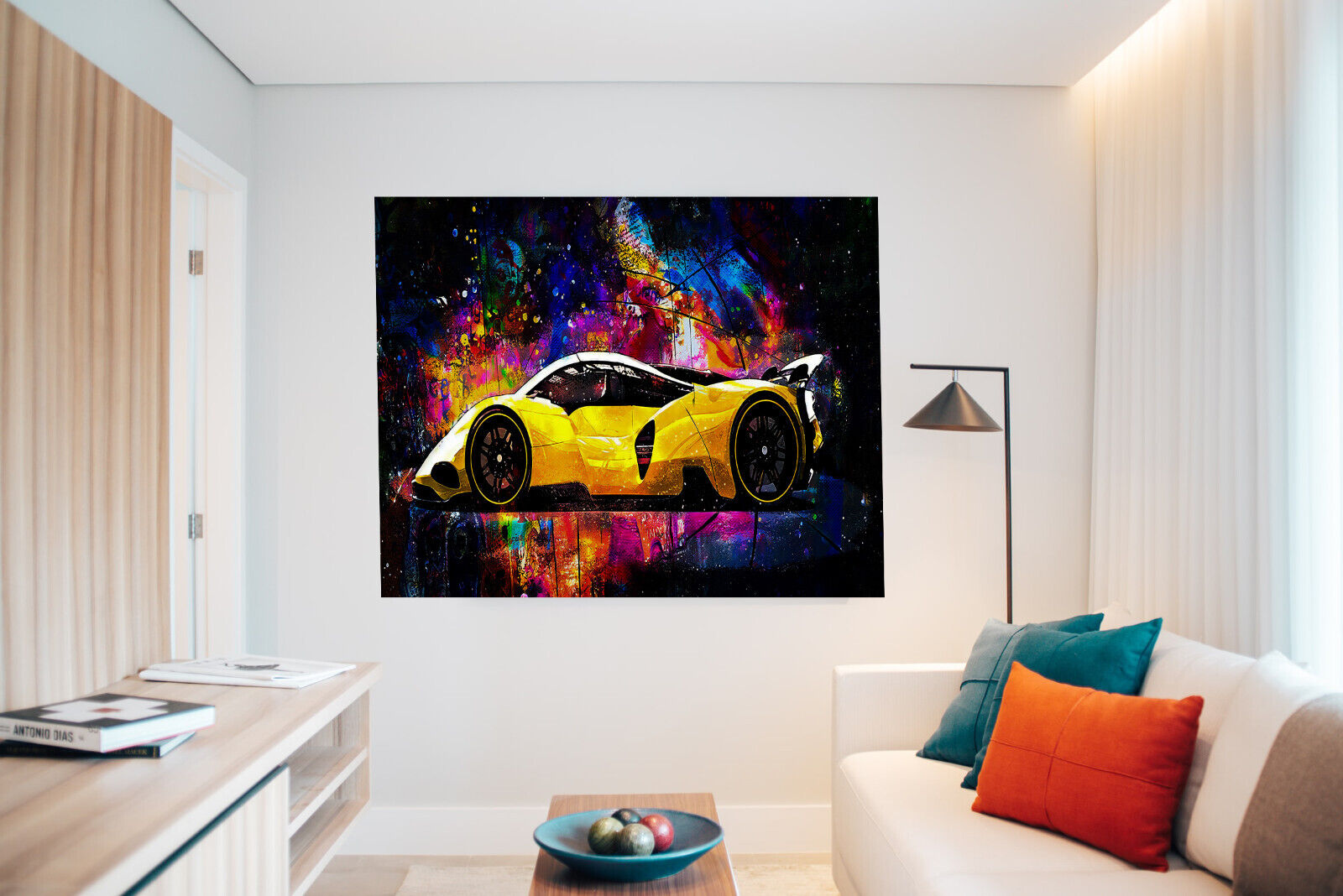 Leinwand Bilder Sportwagen Autos Pop Art Wandbilder -Hochwertiger Kunstdruck B8361