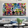 Leinwand Bilder Never give up Love Pop Art Wandbilder -Hochwertiger Kunstdruck B8366