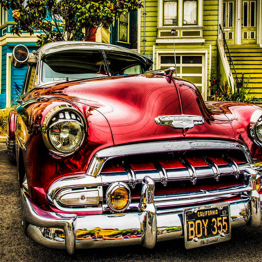 Leinwand Bilder Oldtimer Autos Vintage Classic Abstrakt- Hochwertiger Kunstdruck A3343