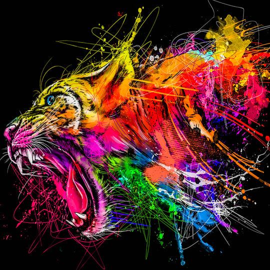 Leinwand Abstrakt Tiger Tiere Bilder Wandbilder - Hochwertiger Kunstdruck A3480