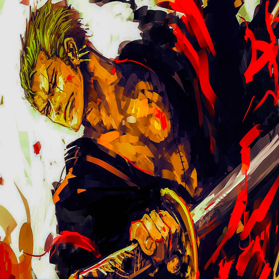 Leinwand One Piece Zoro Anime Zorro  Bilder Wandbilder - Hochwertiger Kunstdruck A3526