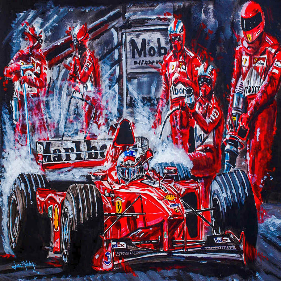 Leinwand Michael Schumacher F1 Abstrakt  Wandbilder - Hochwertiger Kunstdruck A3540