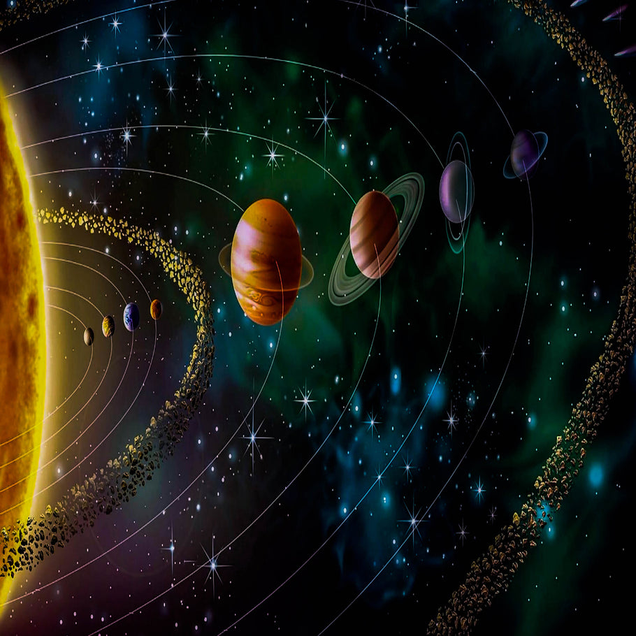 Planeten Sonnensystem Erde Leinwand Bilder Wandbilder - Hochwertiger Kunstdruck A3700
