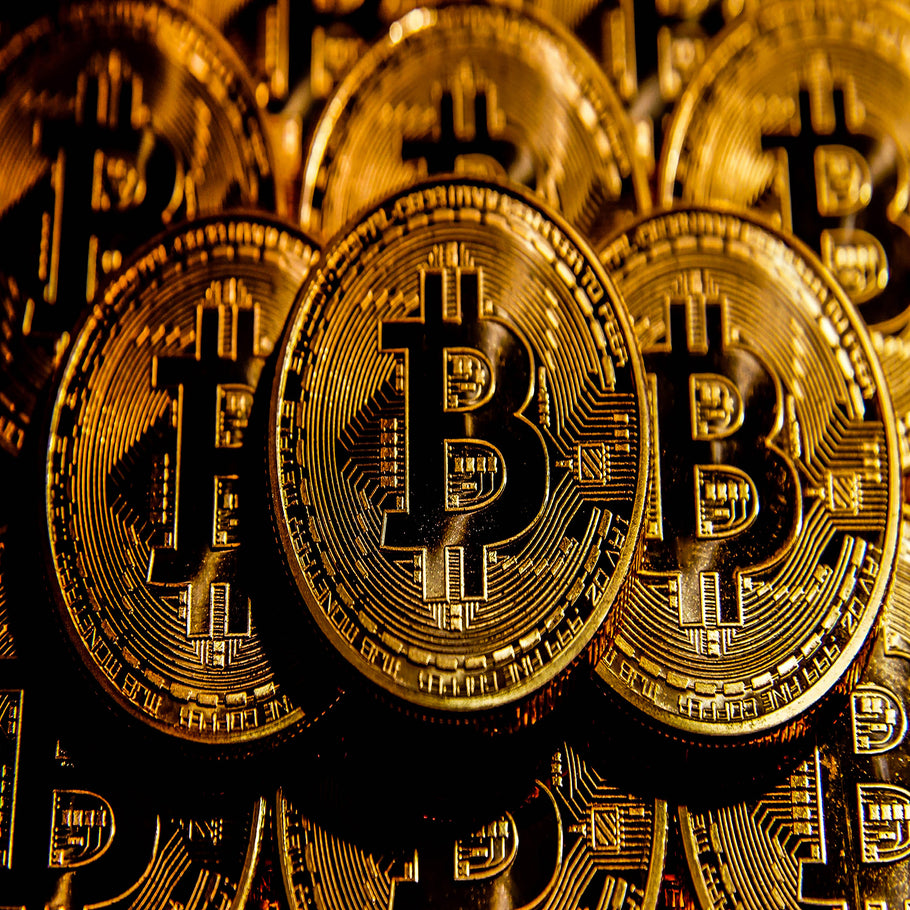 Leinwand Bitcoins Gold Bilder Wandbilder - Hochwertiger Kunstdruck A3716