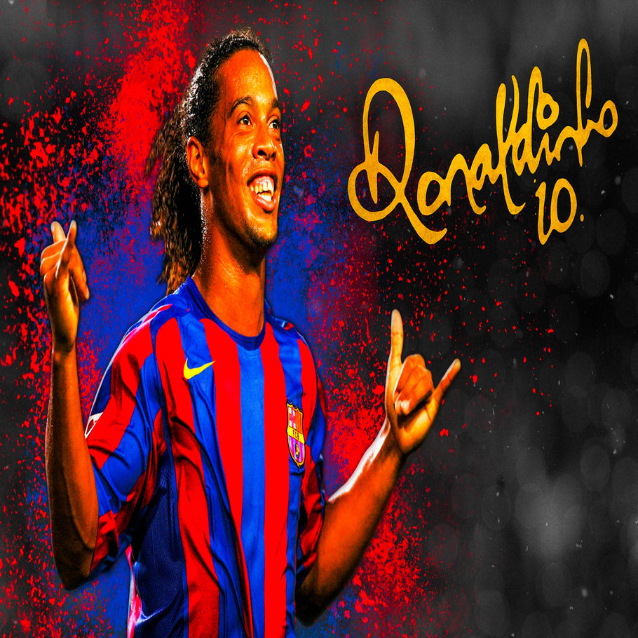 Leinwand Fußball Sport Ronaldinho Bilder Wandbilder - Hochwertiger Kunstdruck A3741