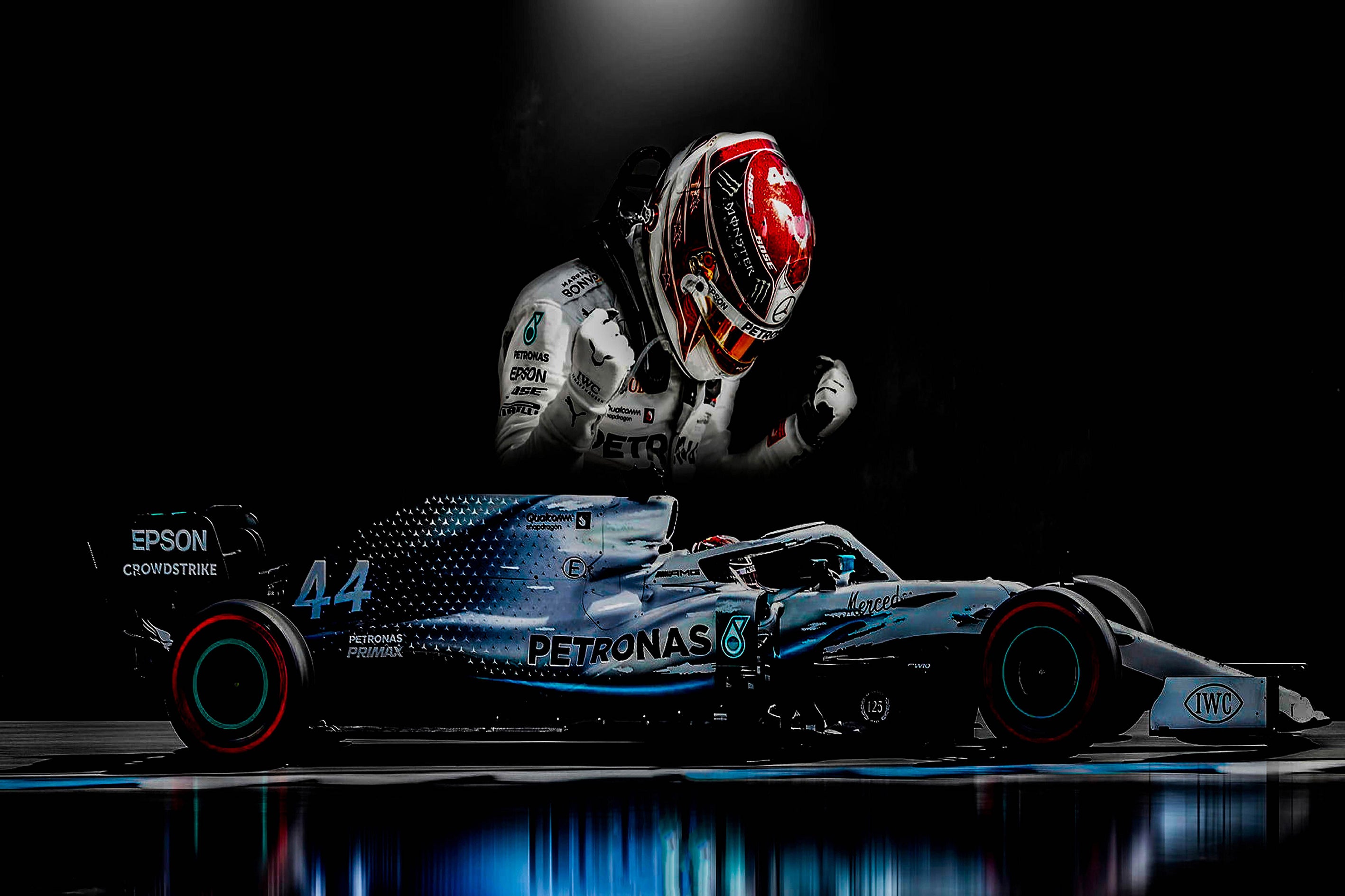 F1 Hochwertiger Hamilton Lewis – Canvas Formel1 Wandbilder Leinwand Ku Art - Bilder Magic