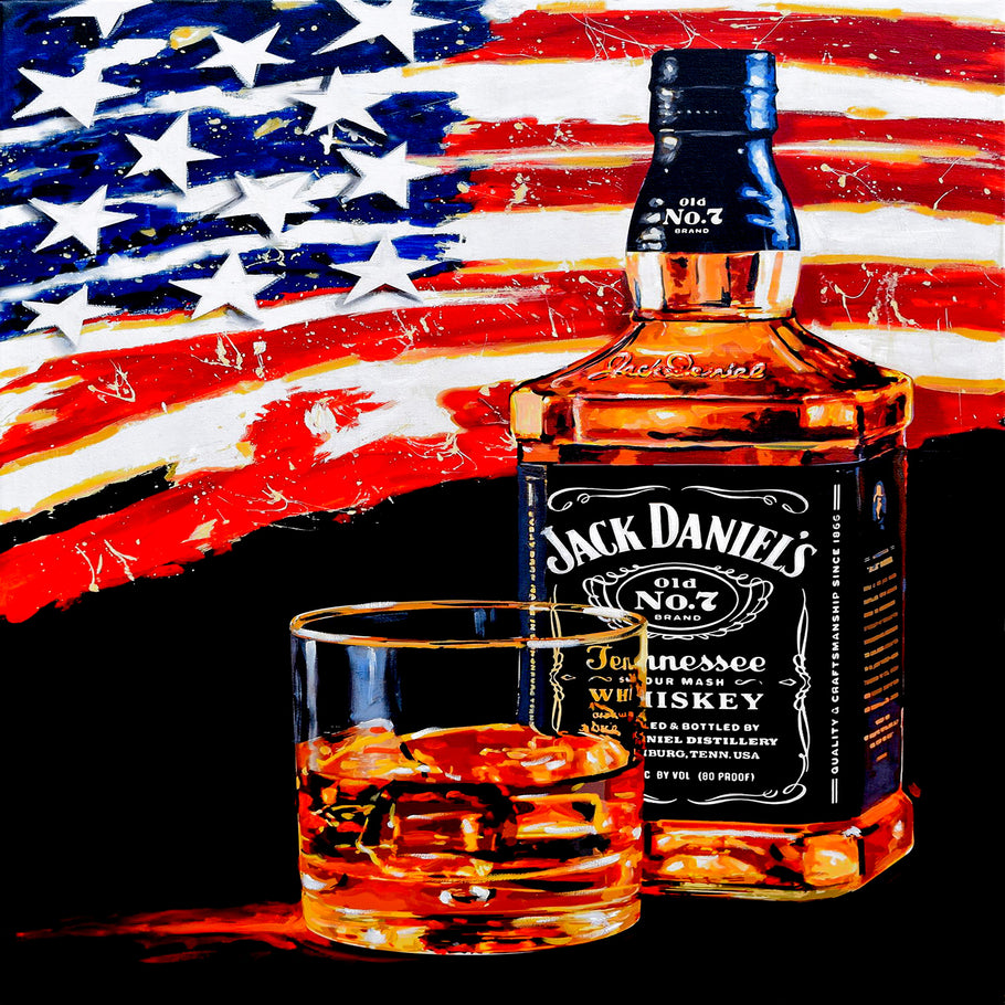 Leinwand Jack Daniels Whiskey USA Bilder Wandbilder - Hochwertiger Kunstdruck A3810