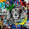 Leinwand Pop Art Löwe König lion Bilder Wandbilder - Hochwertiger Kunstdruck A4004