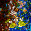 Pop Art Bugs Bunny Hase Leinwand Bilder Wandbilder - Hochwertiger Kunstdruck B8009