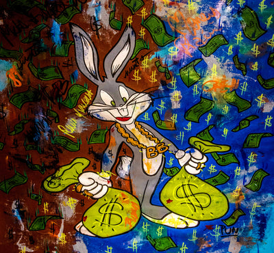 Pop Art Bugs Bunny Hase Leinwand Bilder Wandbilder - Hochwertiger Kunstdruck B8009