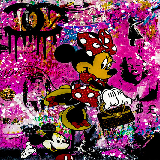 Pop Art Micky Maus Luxus Leinwand Bilder Wandbilder - Hochwertiger Kunstdruck B8019