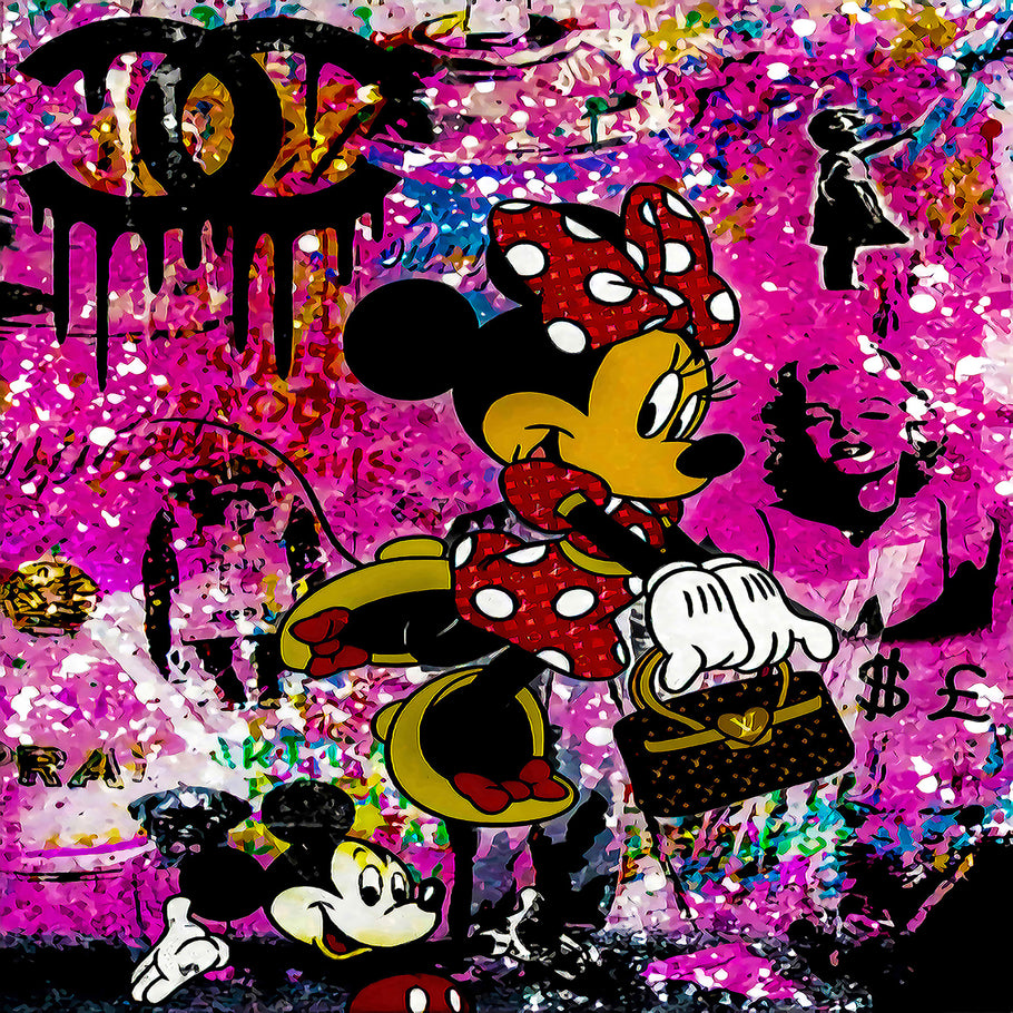 Pop Art Micky Maus Luxus Leinwand Bilder Wandbilder - Hochwertiger Kunstdruck B8019