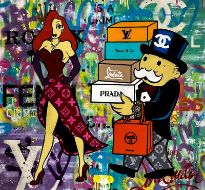 Pop Art Monopoly Luxus Leinwand Bilder Wandbilder - Hochwertiger Kunstdruck B8028