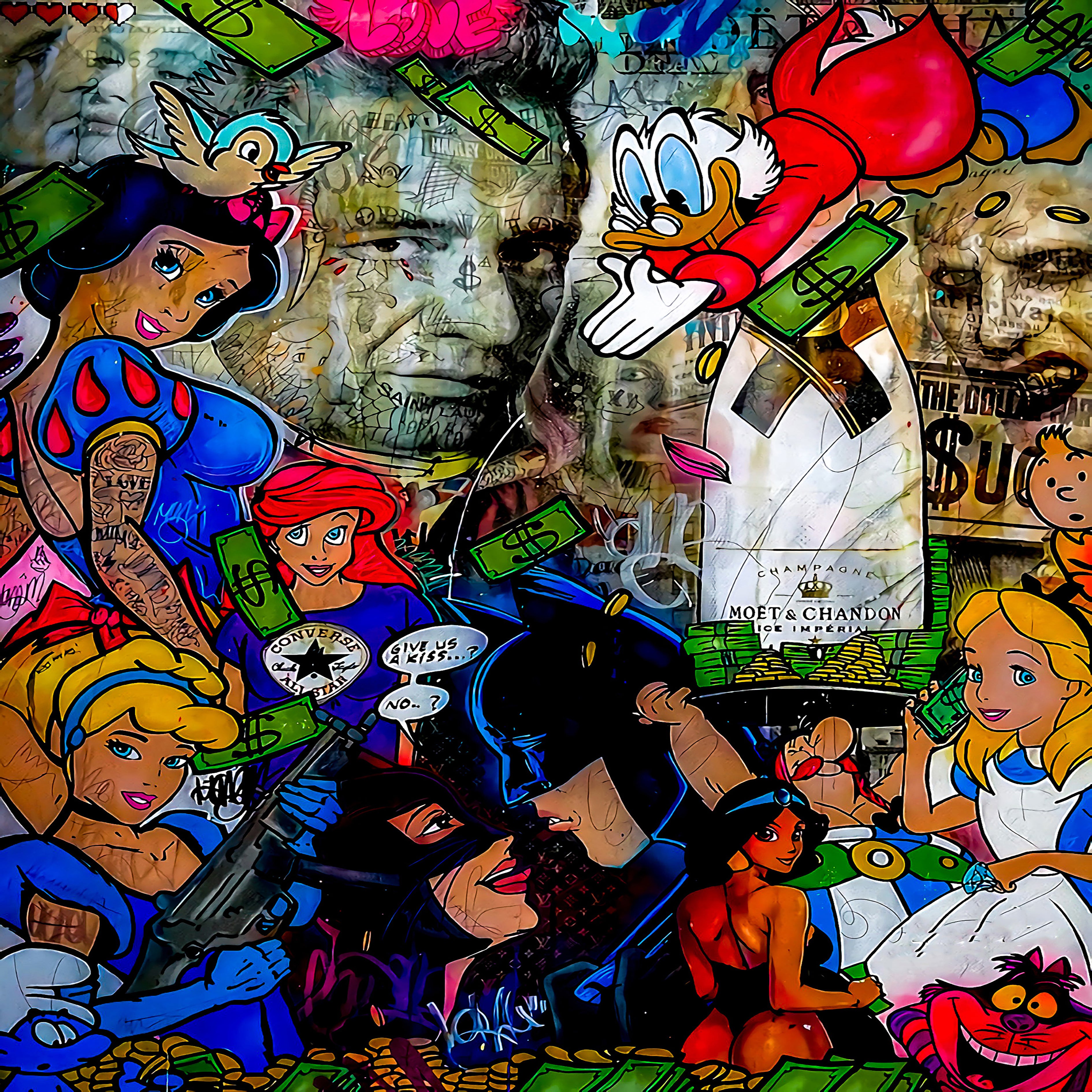 Pop Art Leinwand Kunst Art Bilder Wandbilder - Hochwertiger Kunstdruck B8051