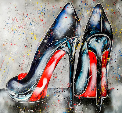 Abstrakte Schuhe High Heels Leinwand Bilder Wandbilder - Hochwertiger Kunstdruck B8087