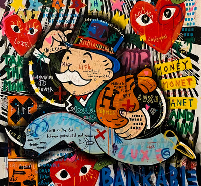 Pop Art Monopoly Money Leinwand Wandbilder - Hochwertiger Kunstdruck B8088