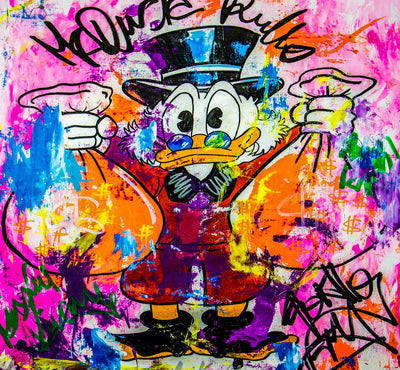 Leinwand Bilder Dagobert Duck Pop Art Wandbilder - Hochwertiger Kunstdruck B8100