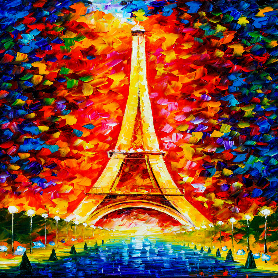 Kunst Eifelturm Paris Leinwand Bilder Wandbilder - Hochwertiger Kunstdruck B8157