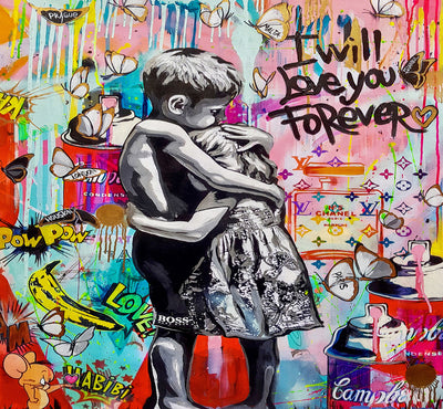 Pop Art Love Leinwand Bilder Wandbilder - Hochwertiger Kunstdruck B8183