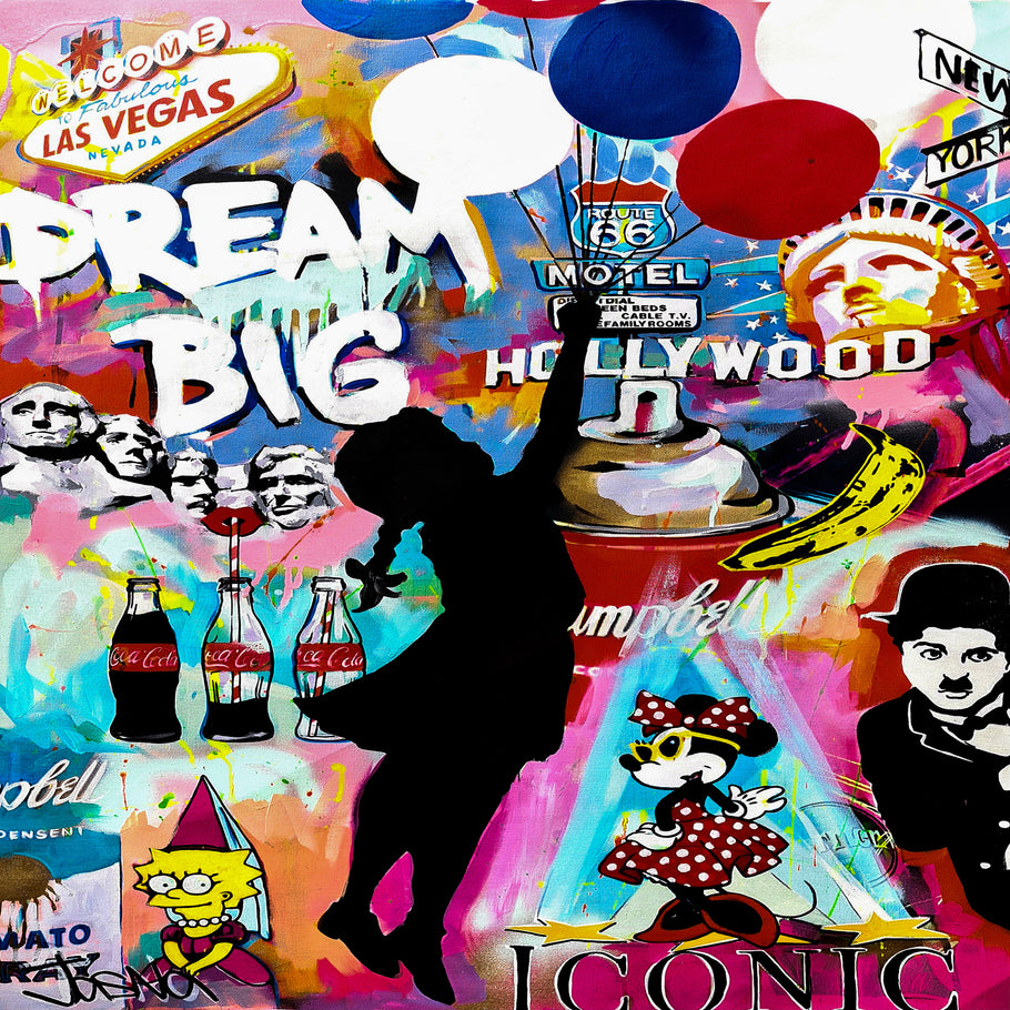 Pop Art Dream big Hollywood Leinwand Bilder Wandbilder - Hochwertiger Kunstdruck B8184