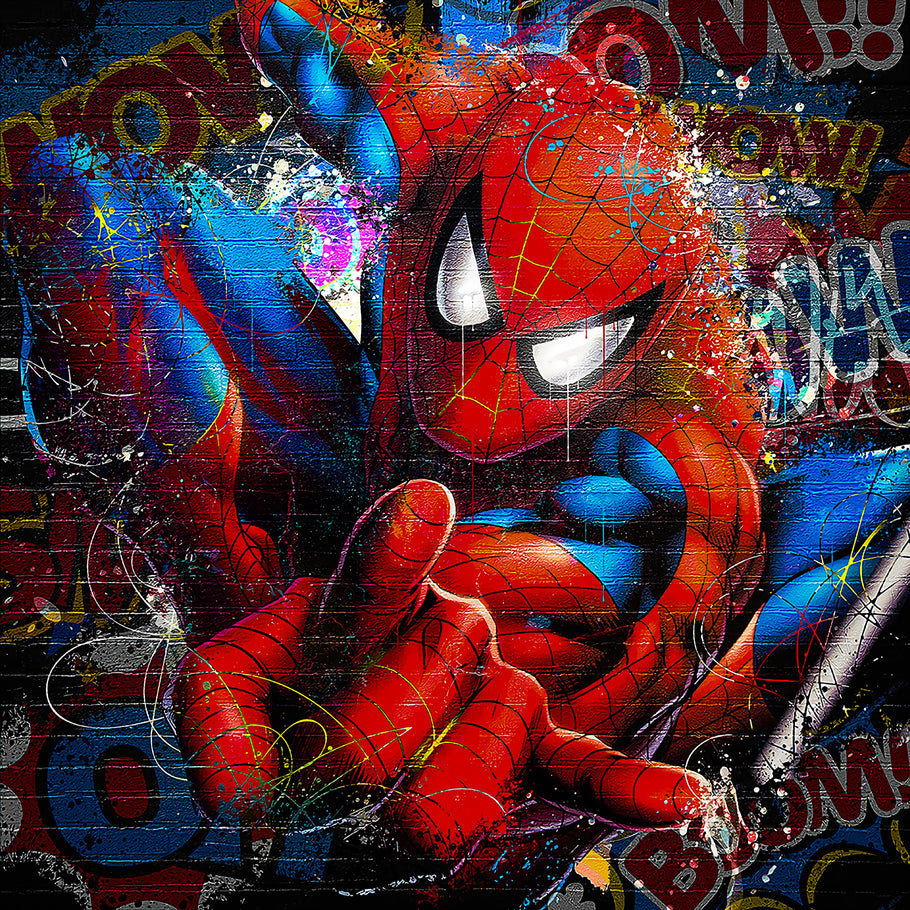 Leinwand Bilder Spider-  Man Held  Pop Art Wandbilder - Hochwertiger Kunstdruck B8209