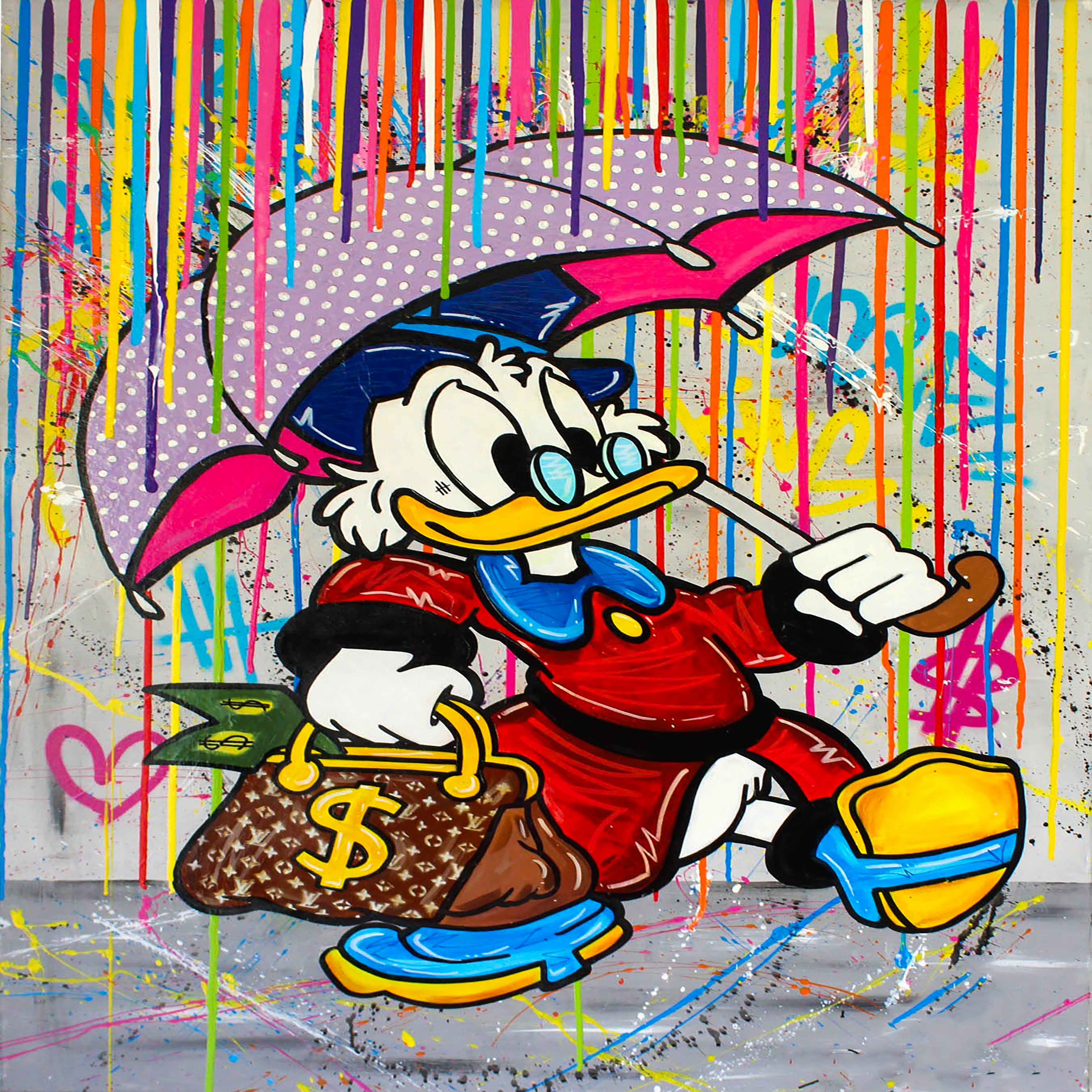 Leinwand Bilder Dagobert Duck Pop Art Wandbilder - Hochwertiger