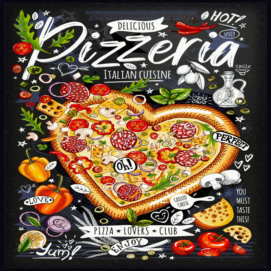 Leinwand Gastro Pizzeria Speisekarte Bilder Wandbilder -Hochwertiger Kunstdruck B8247