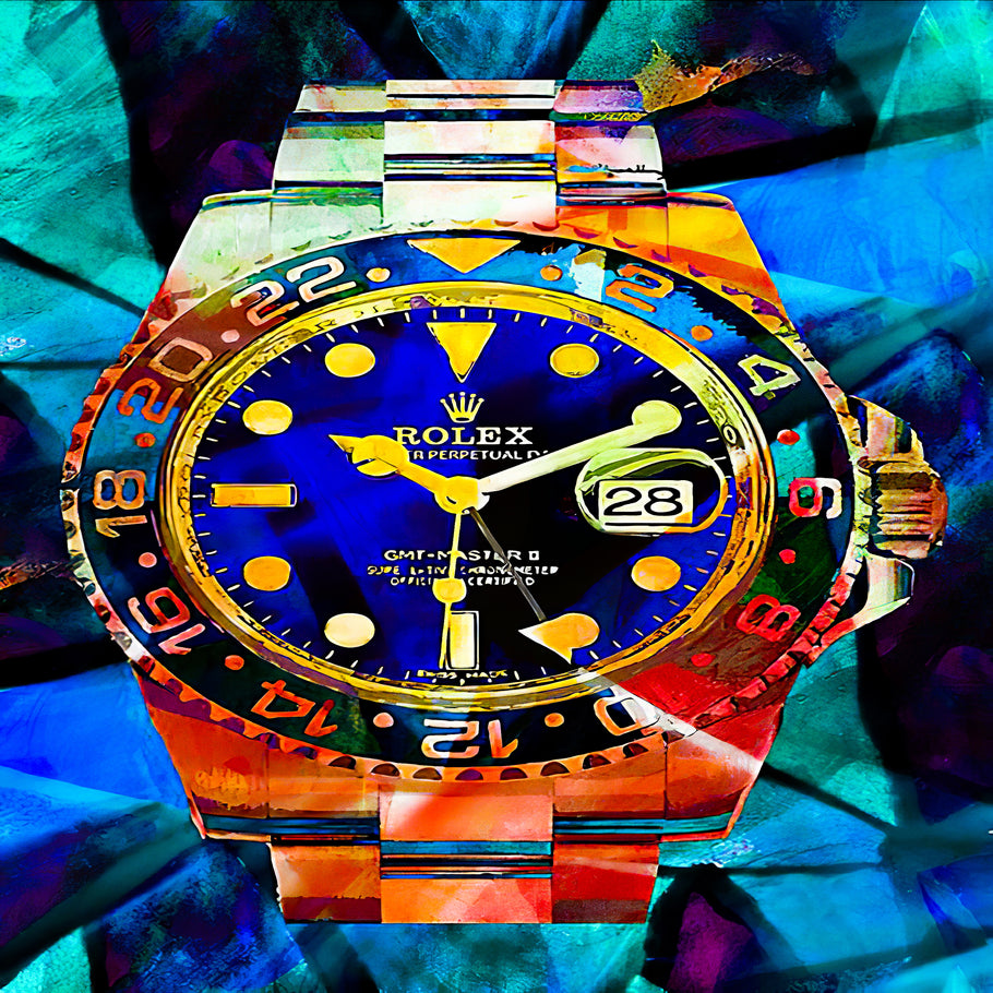 Leinwand Bilder Luxus Uhr Schmuck Pop Art Wandbilder - Hochwertiger Kunstdruck B8267