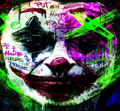 Leinwand Bilder Abstrakt Joker Clown Wandbilder-Hochwertiger Kunstdruck B8278
