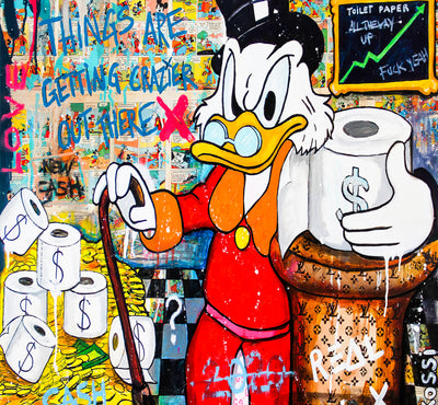 Leinwand Bilder Dagobert Duck Grazier Pop Art Wandbilder-Hochwertiger Kunstdruck B8318