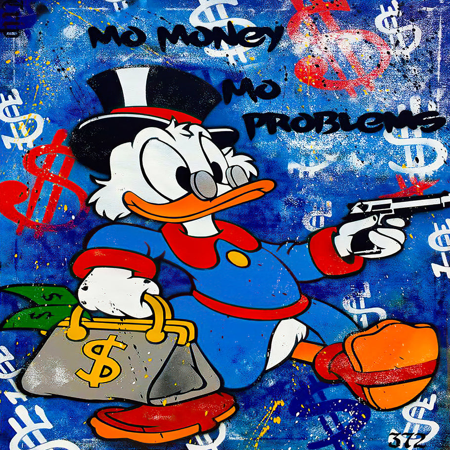 Leinwand Bilder Dagobert Duck ProblemsPop Art Wandbilder-Hochwertiger Kunstdruck B8322