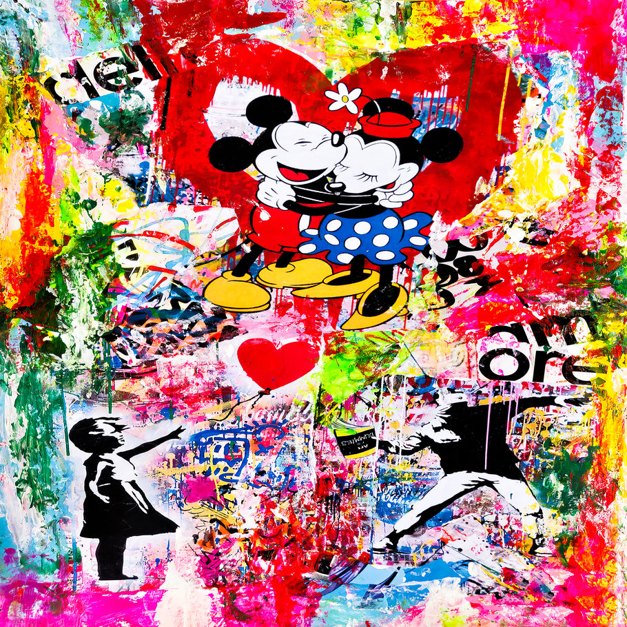 Leinwand Bilder Micky Minnie Pop Art Wandbilder-Hochwertiger Kunstdruck B8330