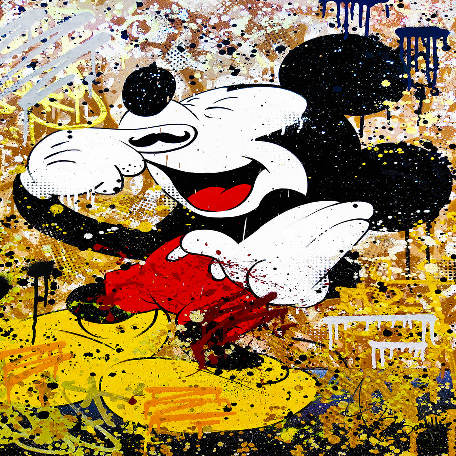 Leinwand Bilder Micky Maus Smile Pop Art Wandbilder-Hochwertiger Kunstdruck B8331