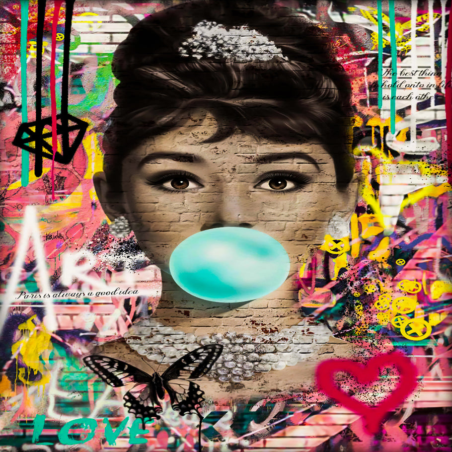 Leinwand Bilder Pop Art Audrey Hepburn  Wandbilder -Hochwertiger Kunstdruck B8344