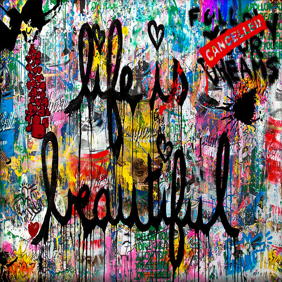 Leinwand Bilder Life is beautiful Pop Art Wandbilder -Hochwertiger Kunstdruck B8346