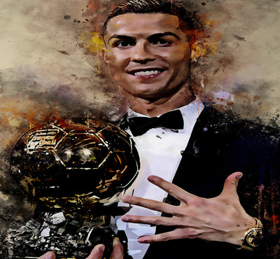 Leinwand Bilder Fußball Ronaldo Pop Art Wandbilder -Hochwertiger Kunstdruck B8383