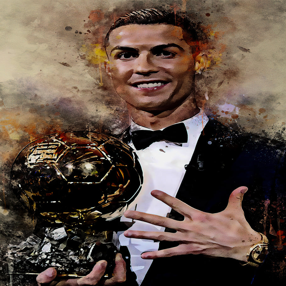 Leinwand Bilder Fußball Ronaldo Pop Art Wandbilder -Hochwertiger Kunstdruck B8383