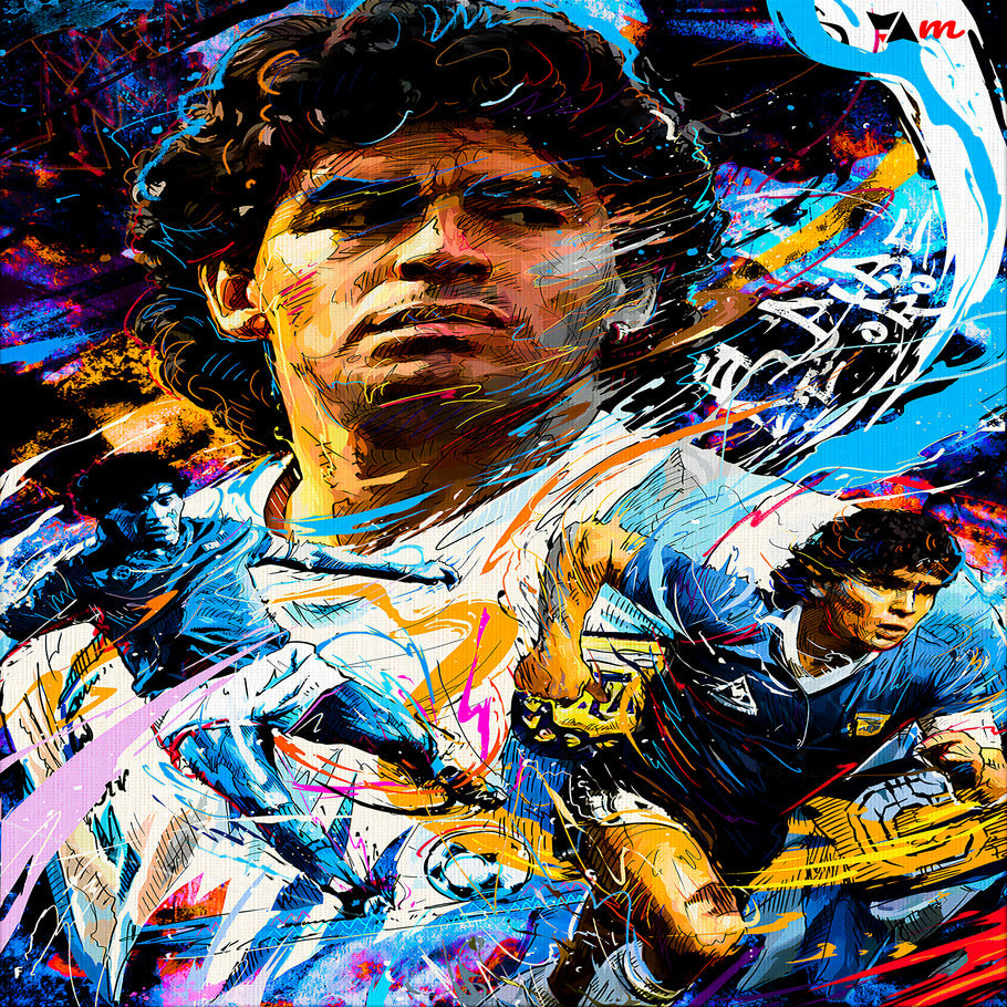 Leinwand Bilder Diego Maradona Pop Art Wandbilder -Hochwertiger Kunstdruck B8387