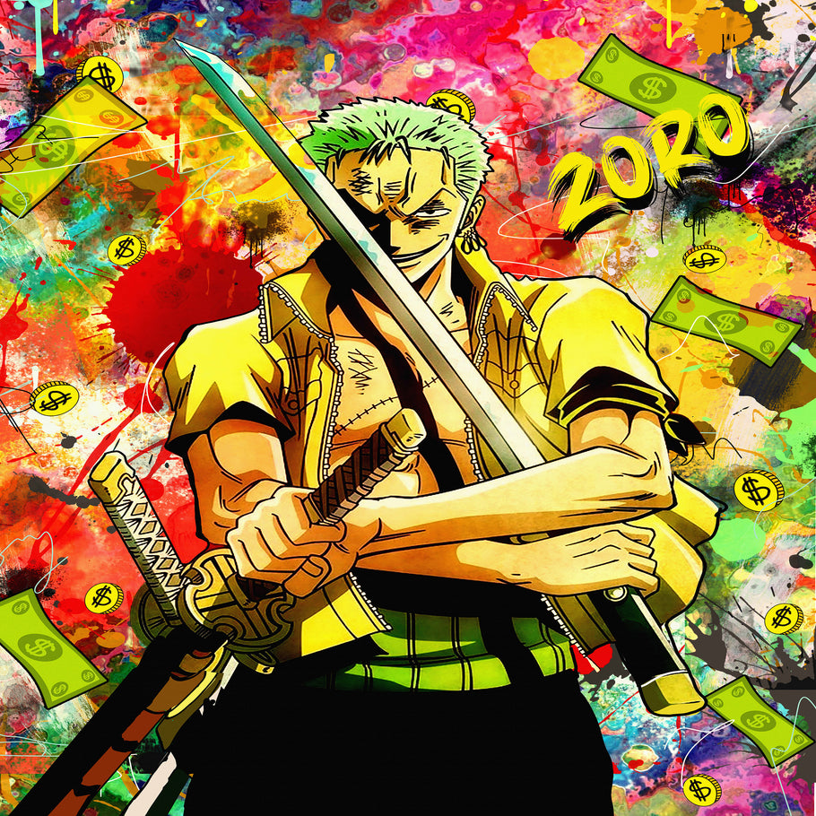 Leinwand Bilder One Piece Zoro Anime Wandbilder -Hochwertiger Kunstdruck B8410