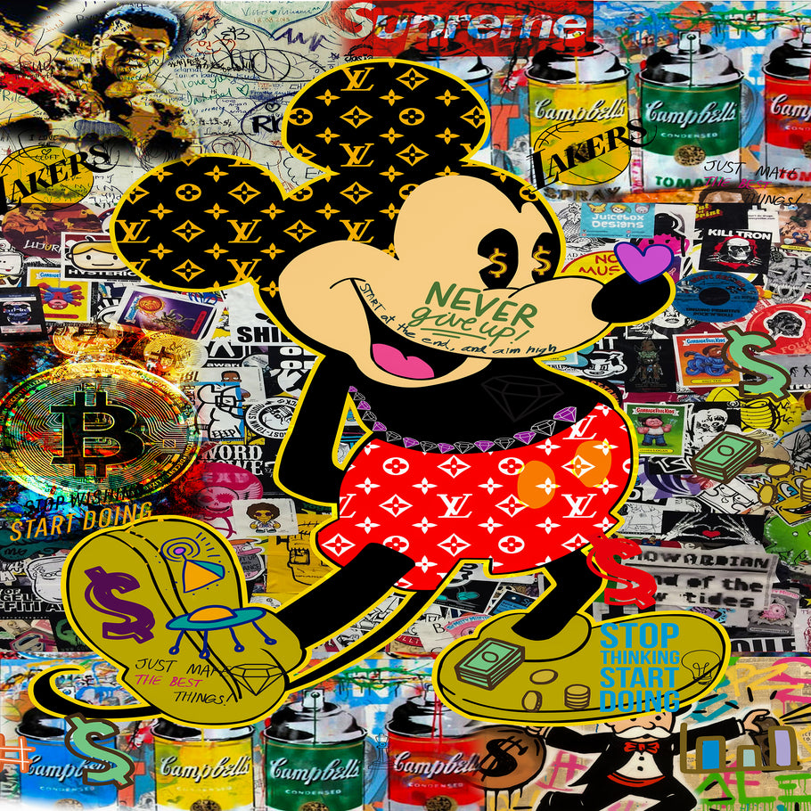 Leinwand Bilder Micky Maus Marken Pop Art Wandbilder-HochwertigerKunstdruck B8438