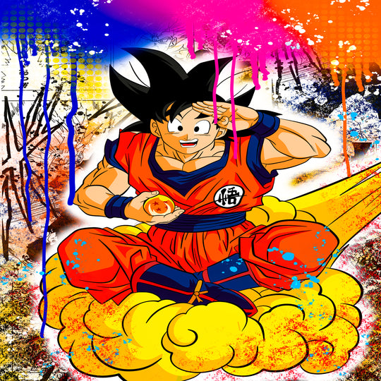 Leinwand Bilder Dragon Ball Son Goku Pop Art Wandbilder -Hochwertiger Kunstdruck B8447