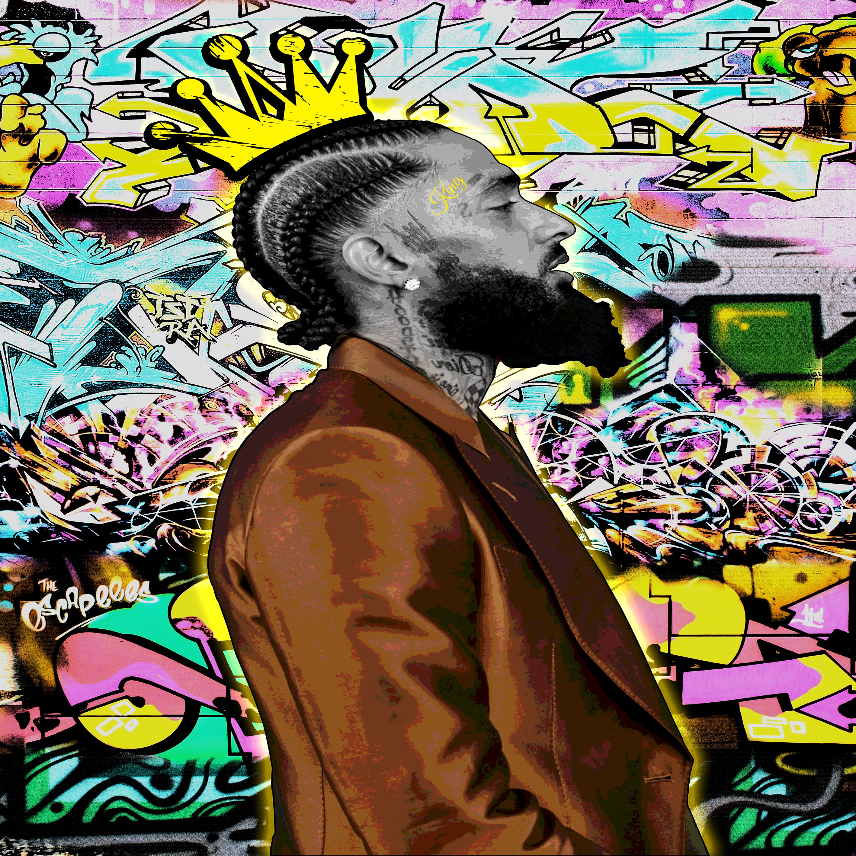 Leinwand Bilder Nipsey Hussle Rapper Pop Art Wandbilder -Hochwertiger Kunstdruck B8466