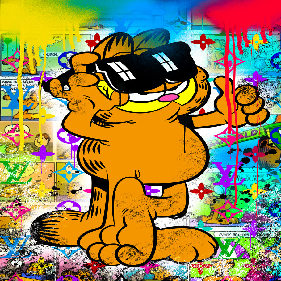 Leinwand Bilder Garfield Katze Comic Pop Art Wandbilder -Hochwertiger Kunstdruck B8468