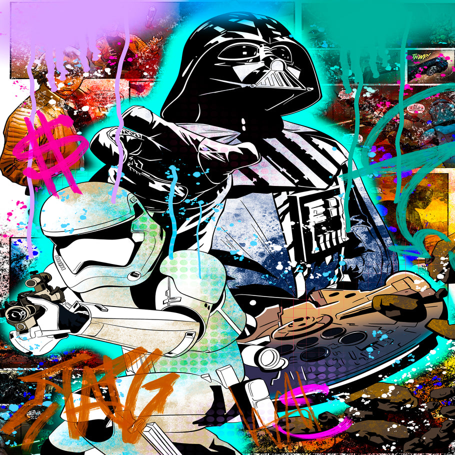 Leinwand Bilder Star Wars Darth Vader Pop Art Wandbilder Hochwertiger Kunstdruck B8469