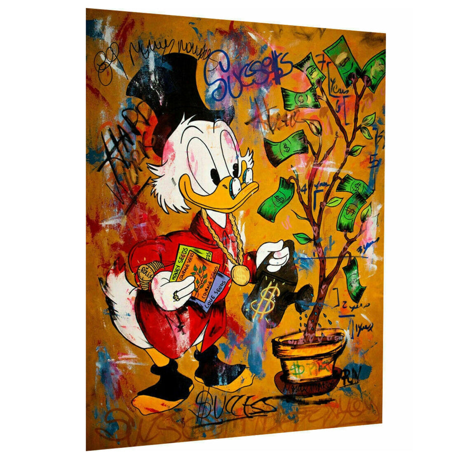 Leinwand Bilder Dagobert Duck Pop Art Wandbilder - Hochwertiger Kunstdruck B8302