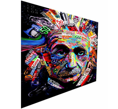 Leinwand Pop Art Albert Einstein Bilder Wandbilder - Hochwertiger Kunstdruck B8305